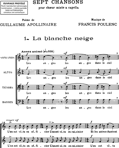 La Blanche Neige (extrait n. 1 de "Sept Chansons")