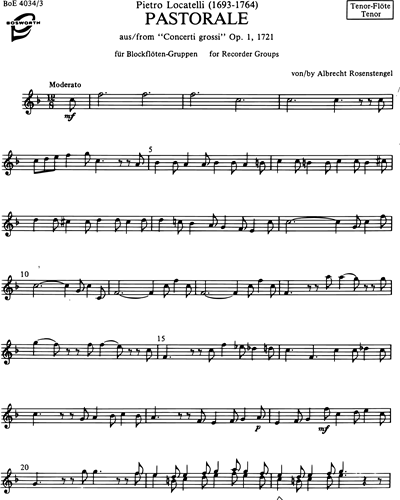Pastorale (from "Concerti Grossi"), Op. 1
