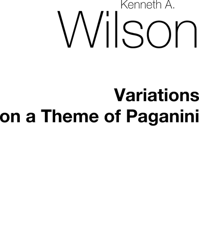 Variations on a Theme by Paganini