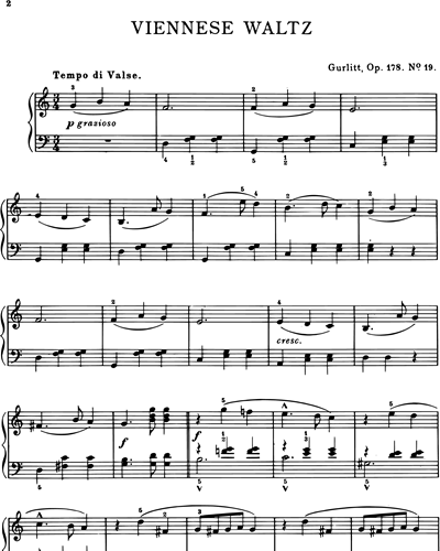 Viennese waltz Op. 178 n. 19 (Graded Pianoforte Series)