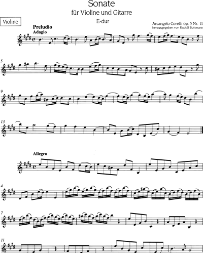 Sonate E-dur op. 5/11 (Ausgabe für Violine und Gitarre)