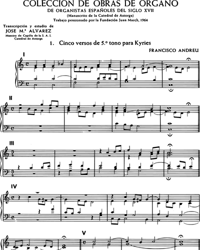 Colección de obras de órgano de organistas españoles del siglo XVII