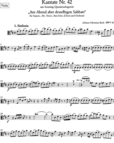 Kantate BWV 42 „Am Abend aber desselbigen Sabbats“
