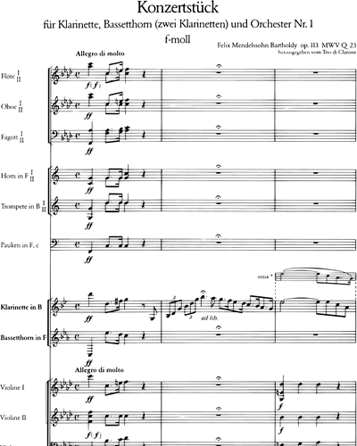 Konzertstück Nr. 1 f-moll [op. 113] MWV Q 23