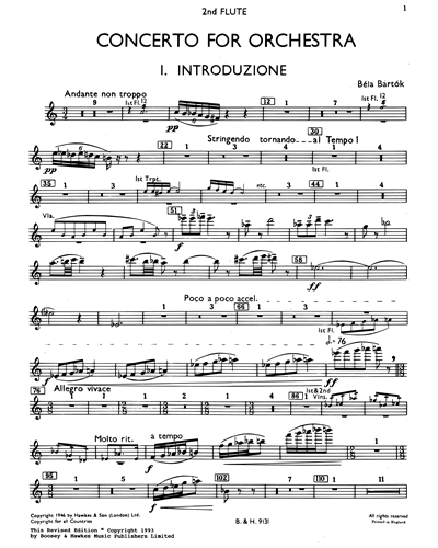 Concerto for Orchestra, Sz. 116 Cello Sheet Music by Béla Bartók