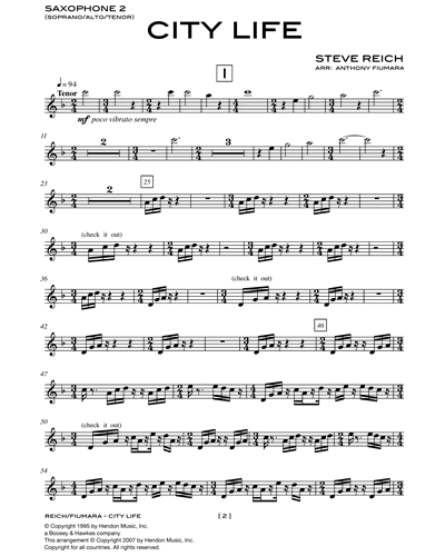 Soprano Saxophone 2/Alto Saxophone 2/Tenor Saxophone 1