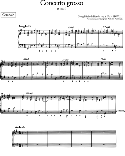 Concerto grosso (Nr. 14) e-moll op. 6/3 HWV 321