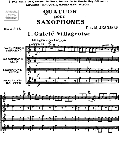 Quatuor pour saxophones