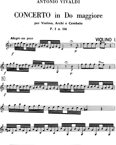 Concerto in Do maggiore RV 191 F. I n. 114 Tomo 259