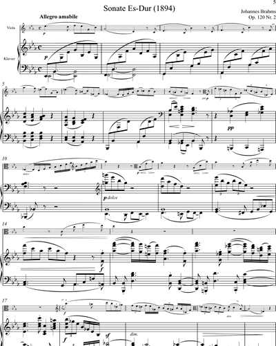 Sonata No. 2 E-flat Major for Viola and Piano, op. 120,2
