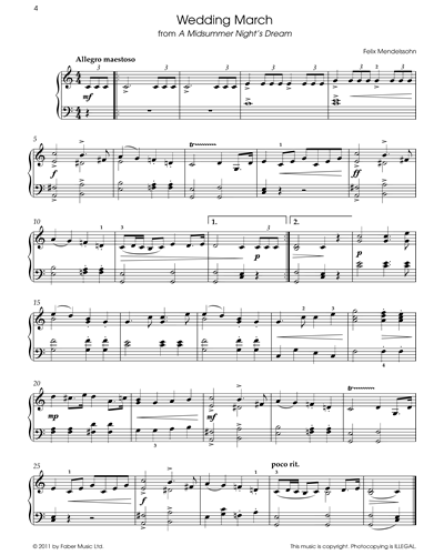 The Wedding March (from 'A Midsummer Night's Dream') Sheet Music by ...