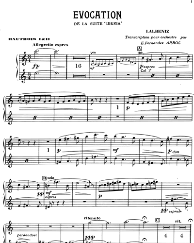 Évocation (extrait n. 1 de la Suite "Iberia")