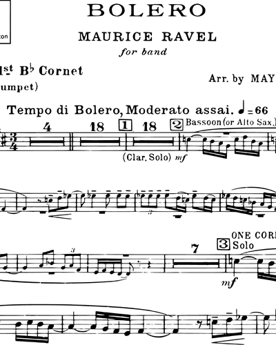 Cornet in Bb 1/Trumpet in Bb 1 (Alternative)