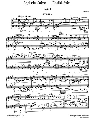 Klavierwerke, Band VII: Englische Suiten Nr. 1-3 BWV 806–808