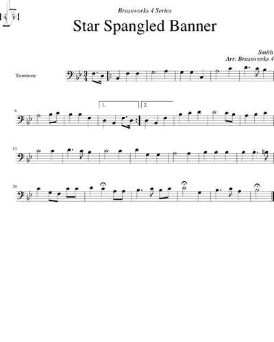 The Star-Spangled Banner Trombone Sheet Music by John Stafford Smith ...