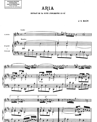 Aria (extraite de la "Suite en Ré" BWV 1068)