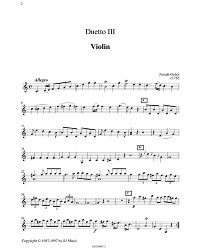 Six Easy Duettos, Op. 3 (Nos. 3-4)