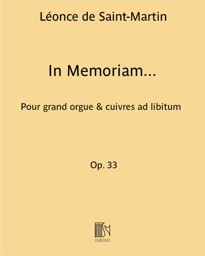 In Memoriam... (Paraphrase de l’Hymne National "Amour sacré de la Patrie") Op. 33