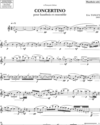Concertino - Pour hautbois et ensemble