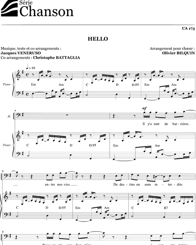 Hello - Choeur piano