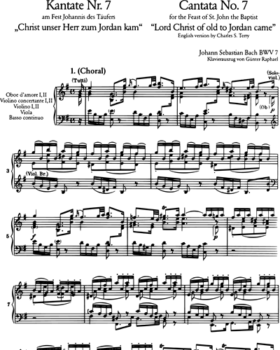 Kantate BWV 7 „Christ unser Herr zum Jordan kam“