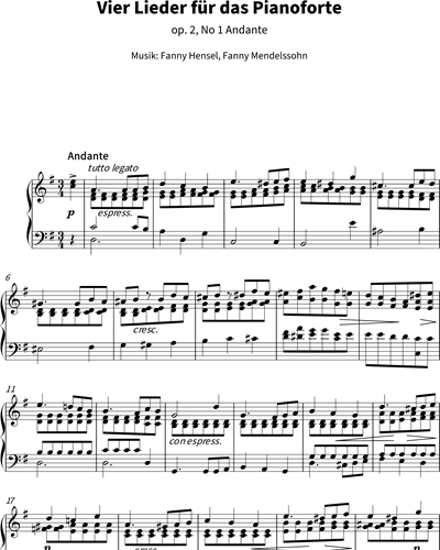 Andante (No. 1 from '4 Lieder, op. 2')