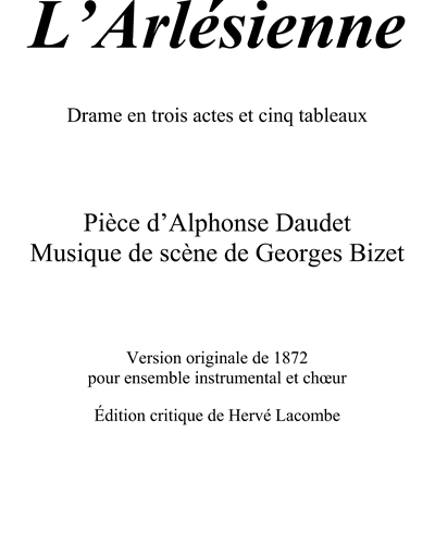L'Arlésienne (Version originale de 1872)