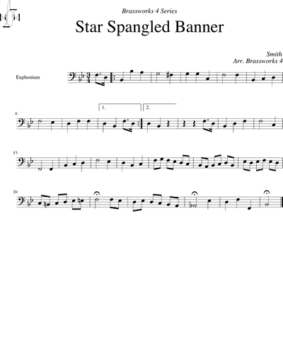 The Star-Spangled Banner Euphonium Sheet Music by John Stafford Smith ...