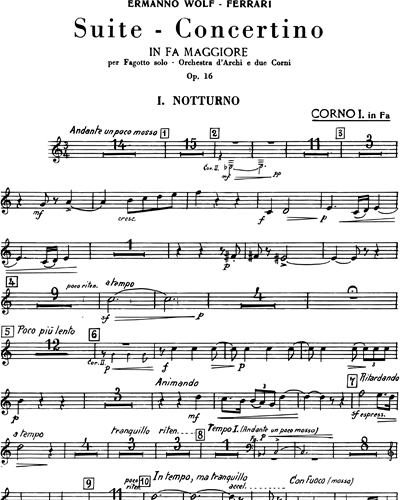 Suite - Concertino in Fa maggiore Op. 16