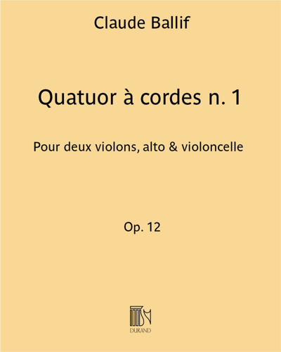 Quatuor à cordes n. 1 Op. 12