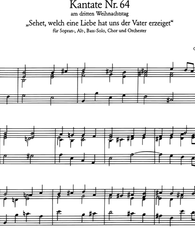 Kantate BWV 64 „Sehet, welch eine Liebe hat uns der Vater erzeiget“
