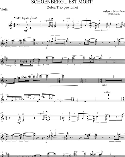 Schoenberg est mort! Sheet Music by Asbjørn Schaathun, nkoda