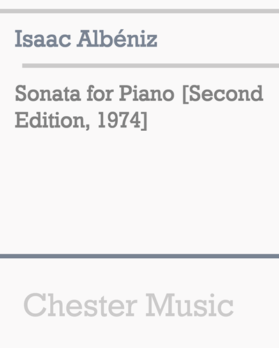 Sonata for Piano [Second Edition, 1974]