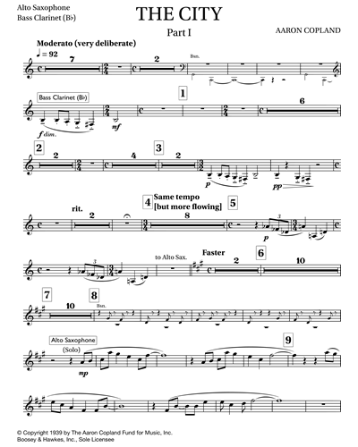 Alto Saxophone in Eb/Bass Clarinet in Bb