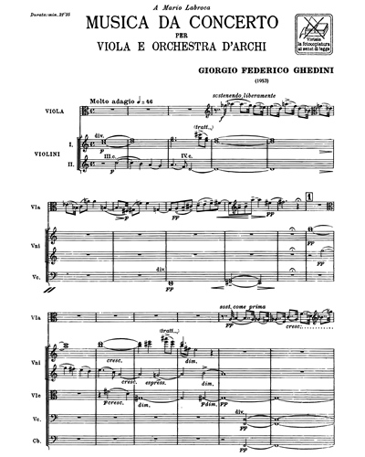 Musica Da Concerto Full Score Sheet Music By Giorgio Federico Ghedini ...