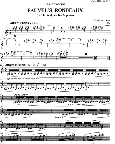 Fauvel's Rondeaux (for Clarinet, Violin and Piano)