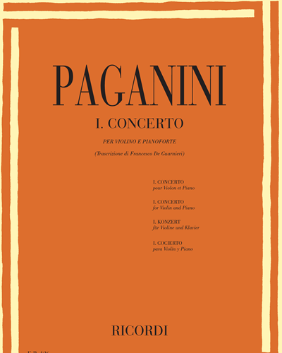 Concerto n. 1 Op. 6 (delle Opere post) Sheet Music by Niccolò Paganini ...