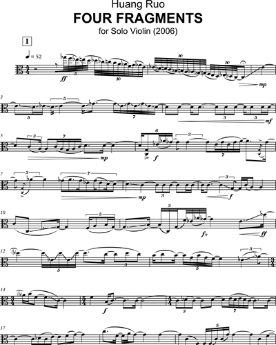 Four fragments - For solo viola