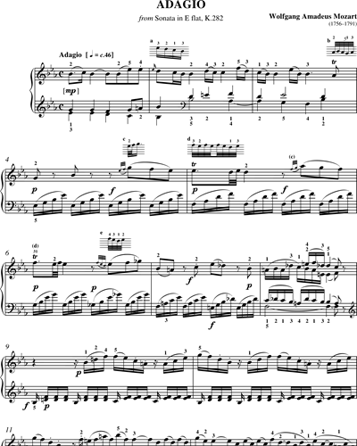 Adagio from 'Sonata in Eb major, K. 282'