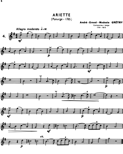 Nouveau Violon Classique, Vol. A: Ariette in G major