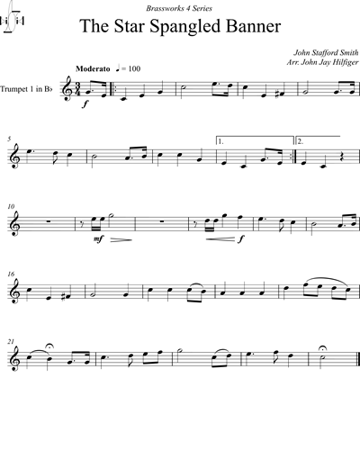 The Star-Spangled Banner Trumpet In Bb 1 Sheet Music By John Stafford ...