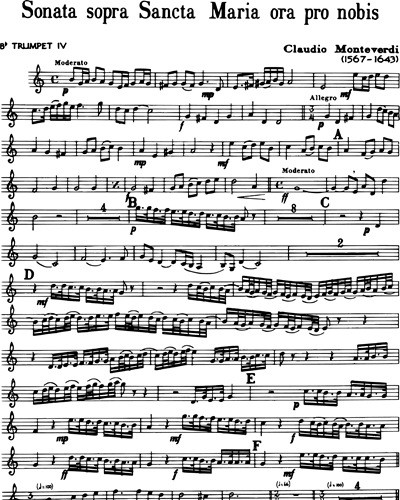 Sonata sopra Sancta Maria ora pro nobis (from "The Vespers" of 1610)