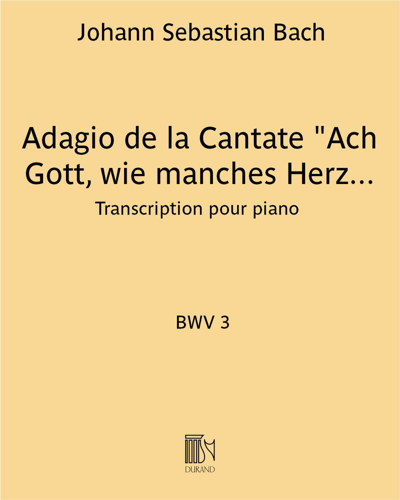 Adagio de la Cantate BWV 3 ("Ach Gott, wie manches Herzeleid")