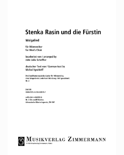 Stenka Rasin und die Fürstin