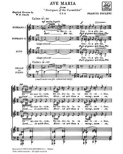 Soprano 1 & Soprano 2 & Alto & Piano Reduction