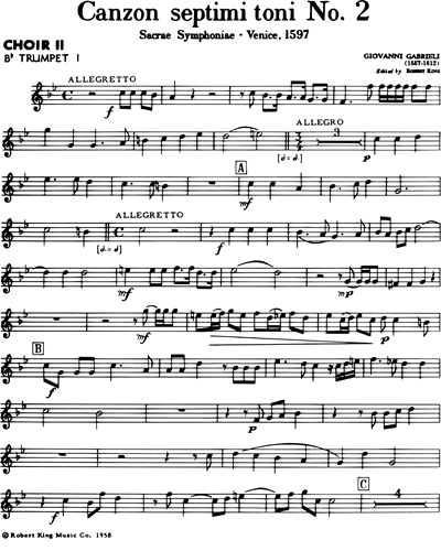 Canzon septimi toni No. 2 (from "Sacrae Symphoniae", Venice, 1597)