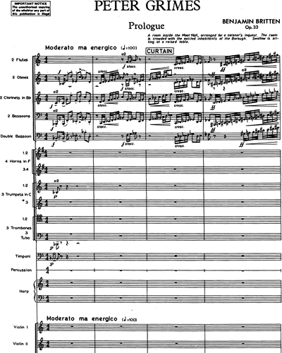 Peter Grimes [Act 1] Full Score Sheet Music by Benjamin Britten