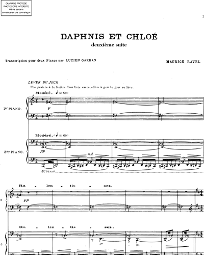Daphnis et Chloé - Transcription pour deux pianos