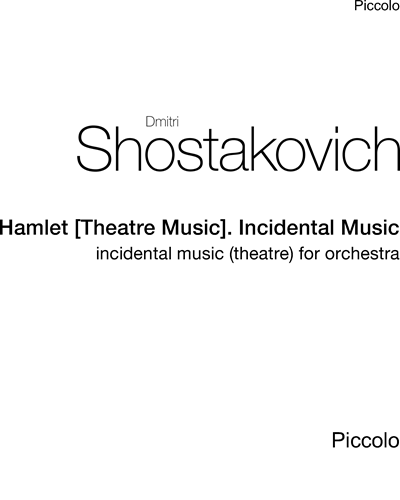 Hamlet [Theatre Music]. Incidental Music