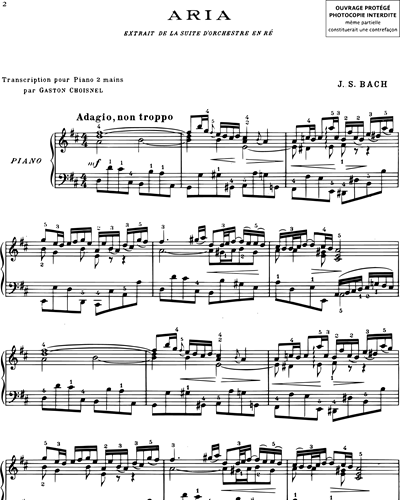 Aria (extrait de la "Suite d’orchestre en Ré" BWV 1068)